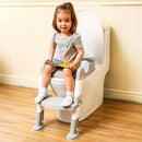 Wiifo Sturdy Potty Ladder with Soft Padded Cushion for Kids and Toddler, Step Stool Ladder for Toilet Training Seat(Grey White) by TinyTreasures Baby Boutique