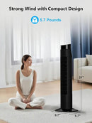 Uthfy 31 Inch Tower Fan for Bedroom, 120° Oscillating Quiet Standing Bladeless Fan With Remote, 7.5H Timer, 3 Speeds, 3 Modes, for Room, Dorm, Office, Black by CozyNest Decor