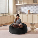 Bean Bag Chair 3Ft, Memory Foam Filled, Large Beanbag Chairs for Adults and Teens, Soft Sofa with Removable Flannel Cover, Round Couch for Living Room Bedroom College Dorm (Black, 3FT-36×36"×24") by CozyNest Decor