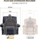 Oversized Power Recliner Chair 350lb with Hidable Cup Holders, Extra Wide Large Big Electric Recliner Chair with Lumbar Support Pillow Nursery Chair Living Room (Power, GREY-ET6008) by CozyNest Decor
