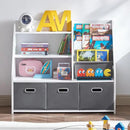Kids Bookshelf, Kids Toy Storage Organizer with Storage Bins, Wooden Bookshelf and Book Display Shelf for Bedroom, Playroom, Nursery, Classroom, White by CozyNest Decor
