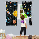 Solar System Curtain Panels - 2Pcs 82" x 63" 95% Blackout Outer Space Curtains for Boys Bedroom Grommet Room Darkening Galaxy Planets Themed Curtains for Living Room by TinyTreasures Baby Boutique