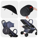 Beberoad Love Universal Stroller Sun Shade & Mosquito Net – 2-in-1 Baby Stroller Cover with UV Protection & 2-Way Zipper for Infant Carriages, Prams, and Travel Strollers (Black) by TinyTreasures Baby Boutique