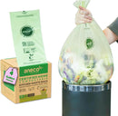 ANECO Compostable Trash Bags 4 Gallon (Flat-Top, 100 Count), Extra Strong for Medium Kitchen Garbage, OK Compost HOME & BPI Certified Compostable by GreenHaven Gardens