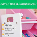 Humble Crew Kids Toy Storage Organizer with 12 Plastic Bins, White/Pink – Removable Bins for Playroom, Bedroom, Toddler Furniture for Boys and Girls Ages by TinyTreasures Baby Boutique