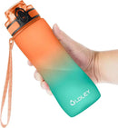 OLDLEY 25 oz Water Bottle, Motivational Water Bottle with Time Marker, Sports Water Bottle With Strap, Leakproof & BPA Free Large Water Bottles for School, Gym, Travel, Outdoor, Tritan,Orange&Green by CozyNest Decor