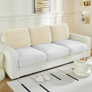 Large Backrest Cushion Covers Super Stretch Backrest Covers for 3 Cushion Couch Sofa, Couch Back Cushion Covers Featuring with Chenille Yarn (Softer Version, 3PC, Beige) by CozyNest Decor