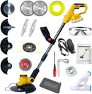 Electric Weed Wacker Cordless for Dewalt 20 V Battery, 4-in-1 Battery-Powered Mower, Lightweight Cordless Weeder for Lawn, Yard and Brush Mowing (Battery Free, Yellow) by GreenHaven Gardens