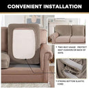 PrinceDeco Velvet Stretch Couch Cushion Cover Soft Cushion Slipcover for Chair Loveseat Sofa Cushion Furniture Protector Seat Cushion Sofa Cover (3 Piece XL Sofa Cushion Covers, Taupe) by CozyNest Decor