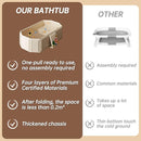 Baby Foldable Kids Bathtub for Infants to Toddler with Non-Slip Base,Easy Storage,Perfect for Small Spaces,White by TinyTreasures Baby Boutique