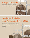 Clothes Drying Rack Foldable, 70.9 inch Tripod Drying Rack for 35 Pieces of Clothes, with Height-Adjustable Rotatable Clothes Rails, Space Saving, Stainless Steel, White and Silver CDR005W01 by TinyTreasures Baby Boutique