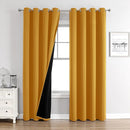 ChrisDowa 100% Blackout Curtains 80 inch Long for Bedroom with Black Liner, 2 Thick Layers Total Blackout Thermal Insulated Grommet Window Curtains 2 Panels Set (Mustard Yellow, 52 x 80 Inch) by TinyTreasures Baby Boutique