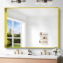 Gold Bathroom Mirror, 36x48 Inch Rectangular Framed Mirror, Large Wall Mounted Bathroom Vanity Mirror Over Sink for Bedroom,Restroom, Living Room, Hangs Vertically or Horizontally by CozyNest Decor