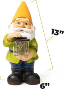VP Home Jar Garden Gnomes Lawn Gnome with Solar Light Great Addition for Your Garden Solar Powered Knome Gifts for Outside Patio Lawn (Yellow Hat) by GreenHaven Gardens