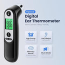 Ear Thermometer for Kids, Babies and Adults, 1 Second Accurate Digital Thermometer, Mute Function, 3-Color Fever Alert, 3 Age Groups, 30 Memory Recall with 20x Probe Covers (Dark Black) by TinyTreasures Baby Boutique