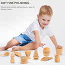 Wooden Tool Set for Sensory Bin (30 Piece), Child-Sized Montessori Sensory Toys for Developing Fine Motor Skills, Smooth Wooden Toys, Bin Scoops and Tools by TinyTreasures Baby Boutique