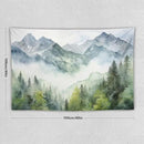 HZOHNAGO Mountain Tapestry Misty Green Forest Mountain Pattern Printed Wall Tapestry Wall Hanging for Bedroom Living Room Dorm 60" W x 40" H by CozyNest Decor
