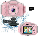 Agoigo Kids Waterproof Camera - Children Underwater HD Video Digital Camcorder, Portable Travel Toy for Toddler - Ideal Christmas Birthday Gifts for Boys Girls Age 3-12 with 32GB Card (Pink) by TinyTreasures Baby Boutique