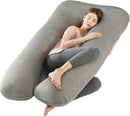Amagoing Pregnancy Pillows with Cooling Cover, U-Shape Full Body Pillow for Sleeping, Support for Back, Legs, Belly, HIPS for Pregnant Women, Maternity Pillow for Adults, Dark Grey Cooling by TinyTreasures Baby Boutique
