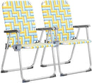 VINGLI Aluminum Patio Lawn Chairs Folding Set of 2 with Detachable Cup Holder, Webbed Beach Chair Folding Chair Outdoor Portable Camping Chair for Yard, Garden by GreenHaven Gardens
