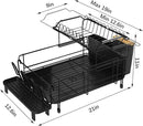 Runnatal Large Dish Drying Rack with Drainboard Set, Stainless Steel Detachable 2-in-1 Large-Capacity 2-Tier Over The Sink Anti-Rust Dish Rack and Dish Drainer for Kitchen Counter by CozyNest Decor