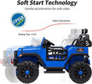 2 Seater Ride on Car Truck, 12V Kids Electric Ride on Toy for Big Kids Age 3-8 w/Remote Control- Blue by TinyTreasures Baby Boutique