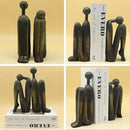 Lukitas Thinker Decorative Bookends, Non-Slip Book Holder, Book Ends for Shelves Living Room Office Home Decor, Resin, 1Pair/2Piece 9'' by CozyNest Decor