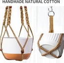 43 Inch Macrame Plant Hanger - Fits 6-15 Inch Pots, Extra Long Hanging Planter Holder for Indoor Outdoor, with Red Wood Beads, Boho Home Decor, 2 Pack, Brown (POTS NOT Included) by GreenHaven Gardens