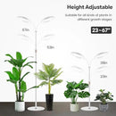 Garpsen Grow Lights for Indoor Plants, Dual-Head Full Spectrum LED Plant Light with Stand, 3 Color Modes Grow Lamp with Timer 6/12/16H, 5 Dimmable Levels, 168 LEDs and 67''Height Adjustable(White) by GreenHaven Gardens