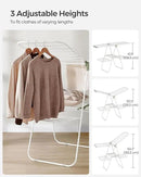 SONGMICS Clothes Drying Rack, Foldable 2-Level Laundry Drying Rack, Free-Standing Laundry Airer, with Height-Adjustable Wings, 33 Drying Rails, Sock Clips, White and Green ULLR053C01V1 by CozyNest Decor