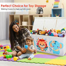 Toy Box Chest for Kids, Collapsible Oxford Toy Storage Box with Handles Mesh Pockets, Extra Large Sturdy Waterproof Organiser for Bedroom Playroom, 37.7×12.5×15.7 Inch (Cute Animal) by TinyTreasures Baby Boutique