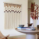 Macrame Wall Hanging Boho Wall Art Handmade Spherical Knot Design with Tassel Fringe, Boho Decor for Bedroom Living Room, for Home Decoration 27" W x 33" L by CozyNest Decor