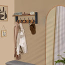 Sorbus Coat Hooks Wall Mount with Shelf – 24 Inch Coat Rack Wall Mount with 5 Heavy Duty Hooks – Floating Wall Shelf with Hooks for Entryway, Bathroom, Bedroom, Kitchen, or Mudroom (Rustic Brown) by CozyNest Decor