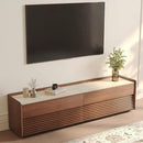 POVISON Fully-Assembled Mid Century Matte Sintered Stone TV Stand, 70.87" Wood Media Console with Adjustable LED Light, Entertainment Center with Storage for Living Room by CozyNest Decor
