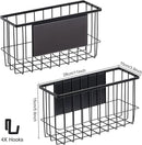 dedoot Magnetic Holder Locker 11"x 3.9"x 5.9" Strong Magnetic Black Mesh Holder Magnetic Basket Organizer Shelf Rack for Whiteboard,Fridge, Sponge, Recipe, Beverage,Refrigerator,Office File Foil by CozyNest Decor