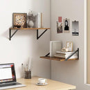 18"W x12"D Floating Shelves, Farmhouse Wall Shelves Home Decor Shelf, Deep Bathroom Shelf with Bracket, 12 Inch Deep Wall Shelves for Living Room, Kitchen, Bedroom, Rustic Brown, Set of 2 by CozyNest Decor