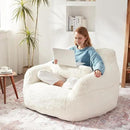 Bean Bag Chair for Adults with Pillow,Oversized Bean Bag Couch Chairs for Adults,Giant Lazy Couch Sofa Chairs with Filler,Large Reading Chair for Living Room Bedroom,White by CozyNest Decor