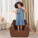 Comfy Toddler Chair, Cuddly Sherpa Teddy Bear Kids Sofa, High Back Kids Reading Chair for Boys and Girls, Brown by CozyNest Decor