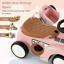 HONEY JOY Ride On Push Car, Outdoor Toddler Riding Toys w/Steering Wheel, Horn & Storage, Foot-to-Floor Sliding Car, No Batteries, Retro Baby Ride On Toys for Boys and Girls (Pink) by TinyTreasures Baby Boutique