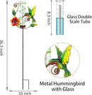 LEWIS&WAYNE 36.3” Hummingbird Rain Gauge Outdoor, 7” Glass Tube Solar Powered 10 Warm White LEDs Garden Metal Stakes Decorative Waterproof for Yard Garden Patio Lawn by GreenHaven Gardens