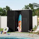 KINYING Outdoor Vertical Storage Shed,57 Cu.ft Outdoor Storage Cabinet Waterproof,Resin Sheds & Outdoor Storage Clearance for Garden,Patio,Backyard,Lockable (Black) by GreenHaven Gardens