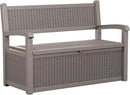 DRATO 75 Gallon Storage Bench Deck Box Outdoor Indoor,Lockable Durable All-Weather Seating with Hidden Storage,Deck Storage for Garden, Pool, Patio,Gray by CozyNest Decor