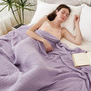 EMME Cotton Muslin Blanket King Size - Soft, Breathable Layering Blanket, 108"x90", All Season Gauze, Lavender by CozyNest Decor
