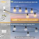VerRon 100FT LED G40 Globe String Lights, Waterproof Shatterproof Outdoor Patio Lights with 50+2 Dimmable Edison Bulbs, Backyard Hanging Light, Warm White for Bistro Party Wedding Deck Garden by CozyNest Decor