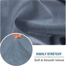 H.VERSAILTEX Velvet Stretch Couch Cushion Cover Plush Cushion Slipcover for Chair Loveseat Sofa Cushion Furniture Protector Seat Cushion Sofa Cover (2 Piece Large Sofa Cushion Covers, Stone Blue) by CozyNest Decor
