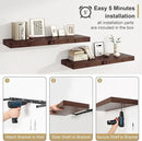 Heimlove Rustic Brown Bathroom Shelves Floating Shelves for Wall Shelf Over Toilet Long Wall Mounted Modern Farmhouse,48 x 12 Shelves with Invisible Brackets for Living Room, Kitchen, Bedroom by CozyNest Decor