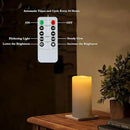 Homemory 4" x 8" Waterproof Outdoor Flameless Candles, Battery Operated Flickering LED Pillar Candles with Remote and Timers for Indoor Outdoor Lanterns, Long Lasting, Large, Dark Ivory, Set of 2 by CozyNest Decor