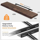 Fun Memories Solid Elm Wood Floating Shelves, 42 Inch Floating Shelves for Wall, Wall-Mounted Live Edge Wooden Shelves with Invisible Heavy-Duty Brackets for Books, Bathroom, Kitchen, Walunt Finish by CozyNest Decor