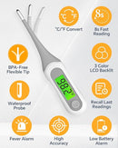 8 Seconds Digital Oral Thermometer for Adults and Kids, Accurate & Safe Baby Thermometer with Fever Alarm, 3 Backlits Display, Flexible Tip, Medical Basal Thermometer for Rectal, Underarm by TinyTreasures Baby Boutique