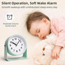 Analog Alarm Clock, Silent Non-Ticking Quartz Movement, Battery-Operated with Snooze & On-Demand Light, Easy to Set Gentle Wake Bedside Desk Clock, Ideal for Home, Travel, Office (Green) by CozyNest Decor